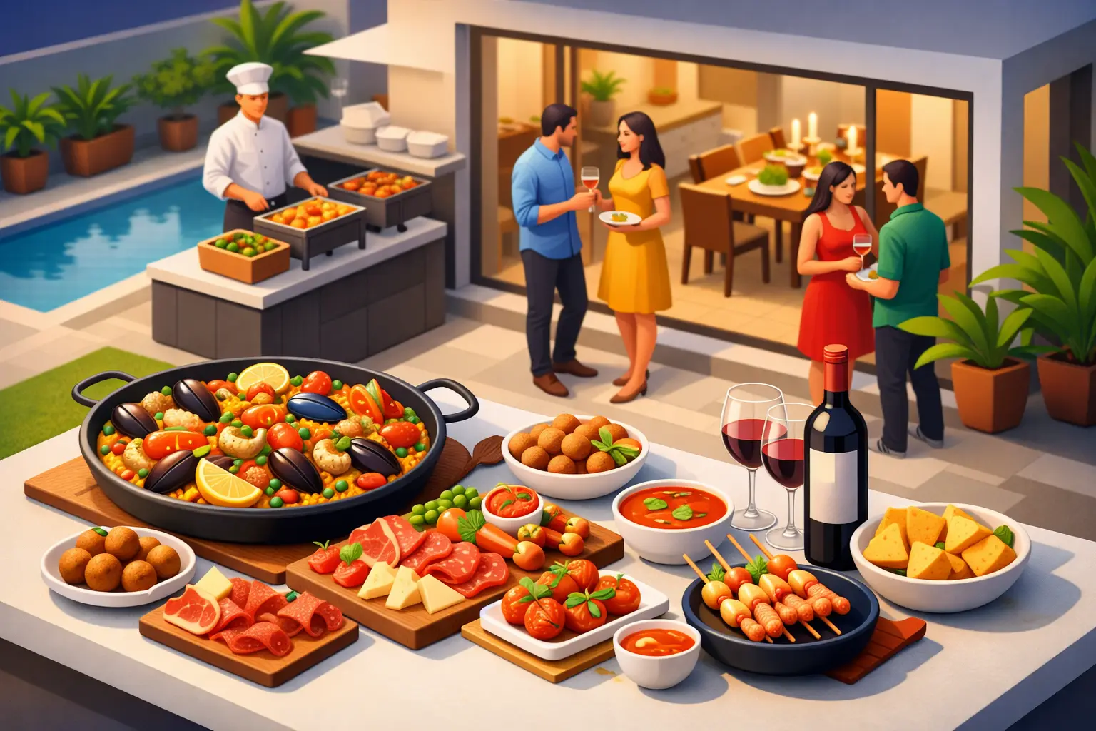 Catering español CDMX para eventos en casa