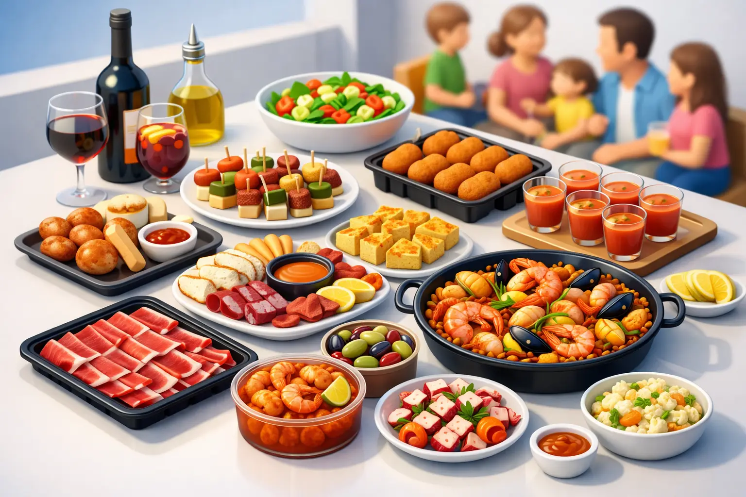Comida española para reunión familiar sin cocinar