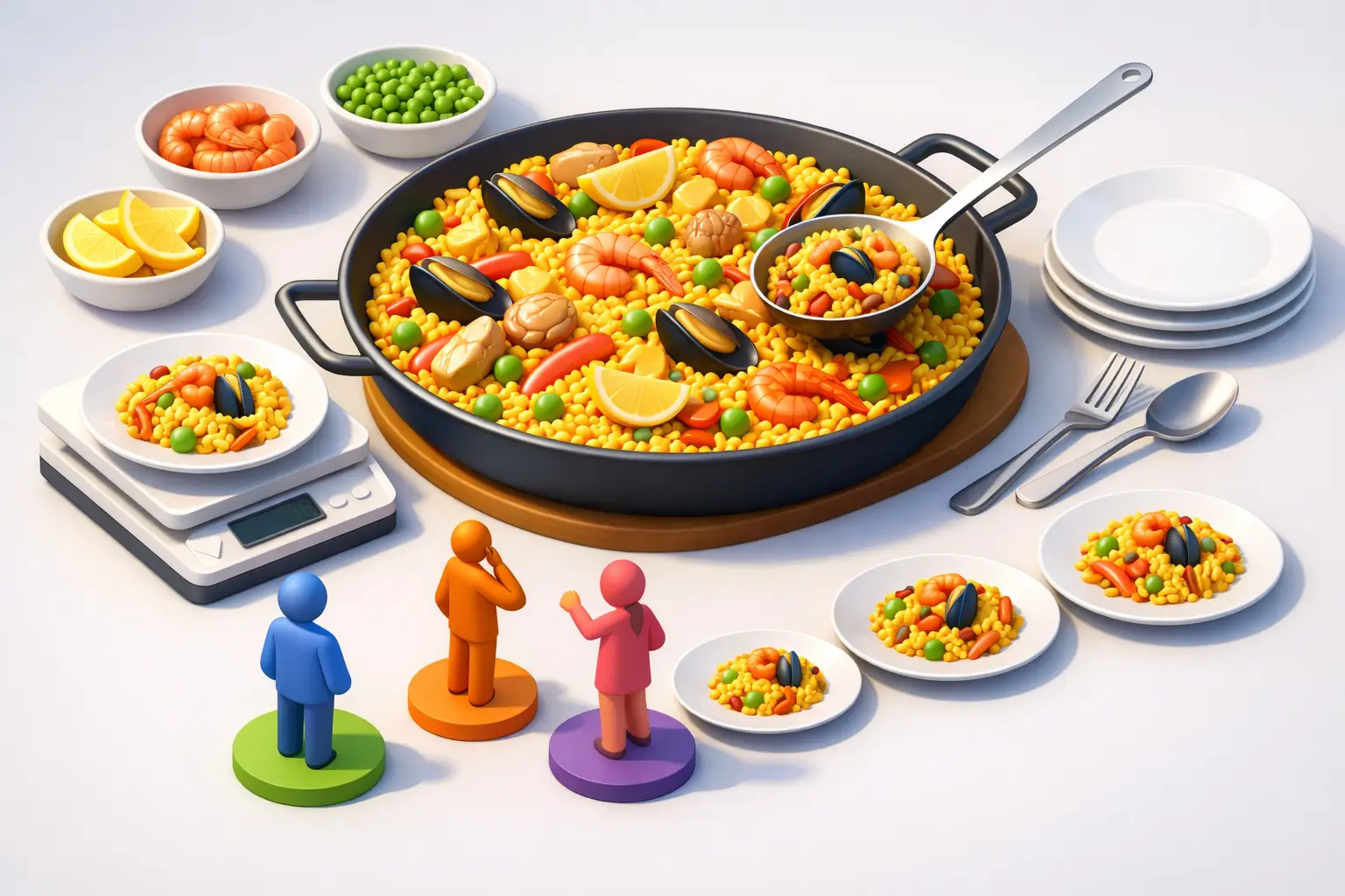 Cuánta paella pedir por persona en una reunión
