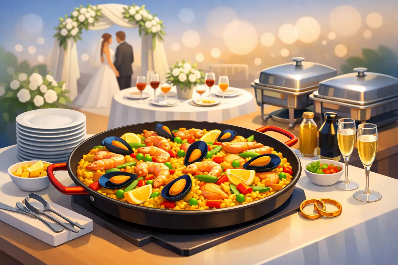 Paella para boda sin complicaciones al servir
