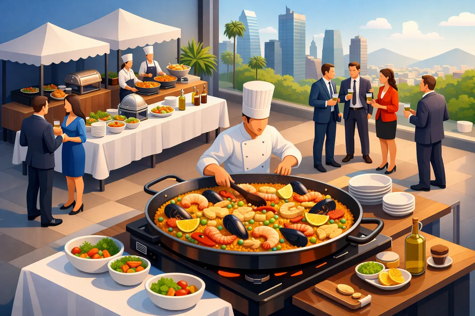 Paella para evento corporativo CDMX sin complicaciones