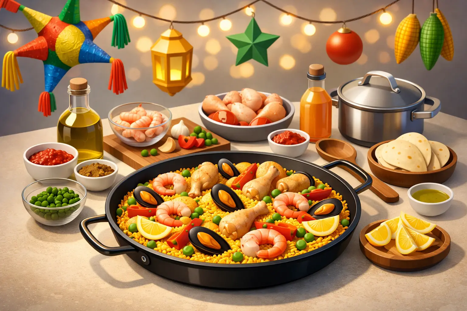 Paella para posada sin cocinar ni complicarte