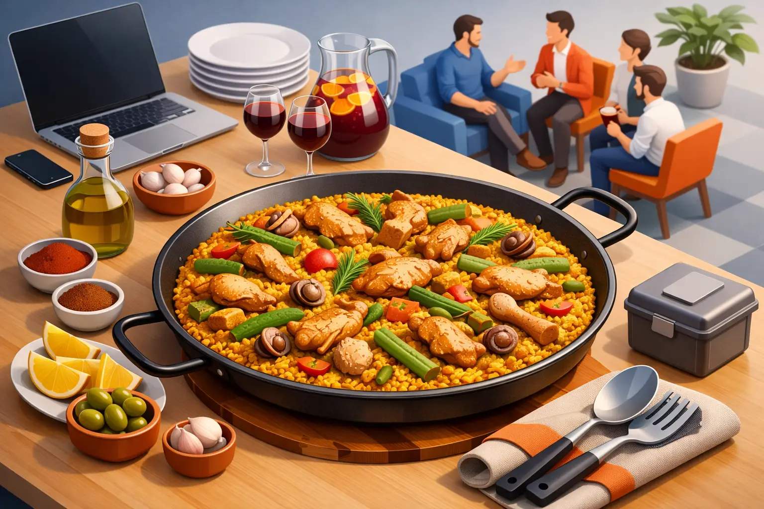 Paella valenciana por encargo para tu reunión