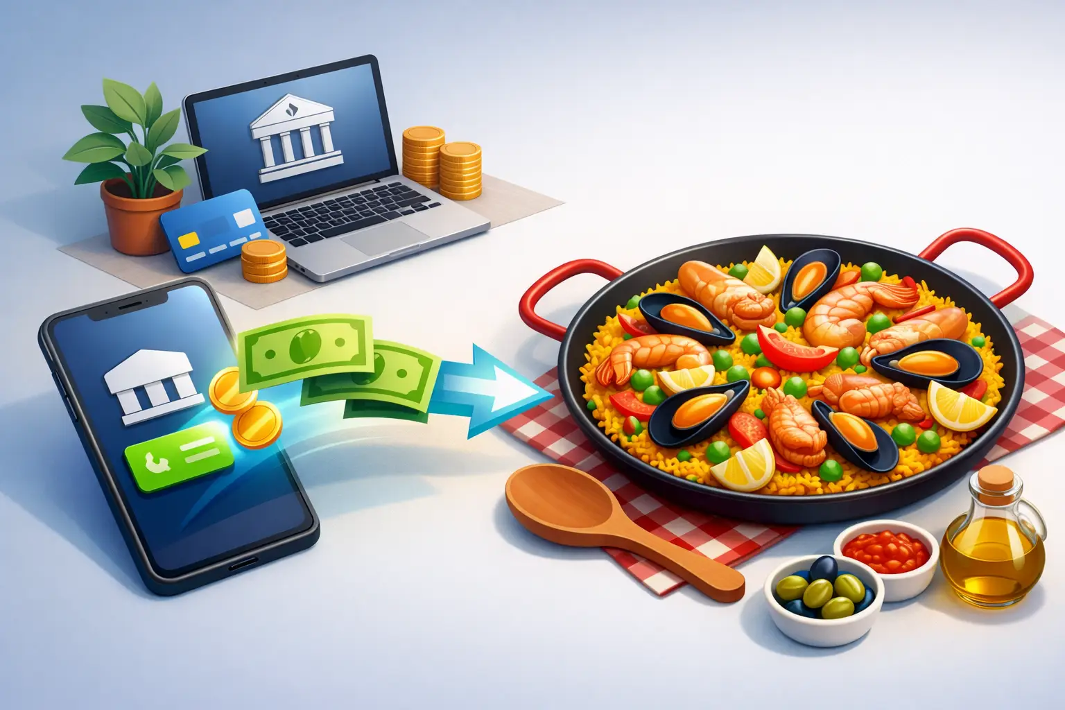 Aceptan transferencias para pedidos de paella