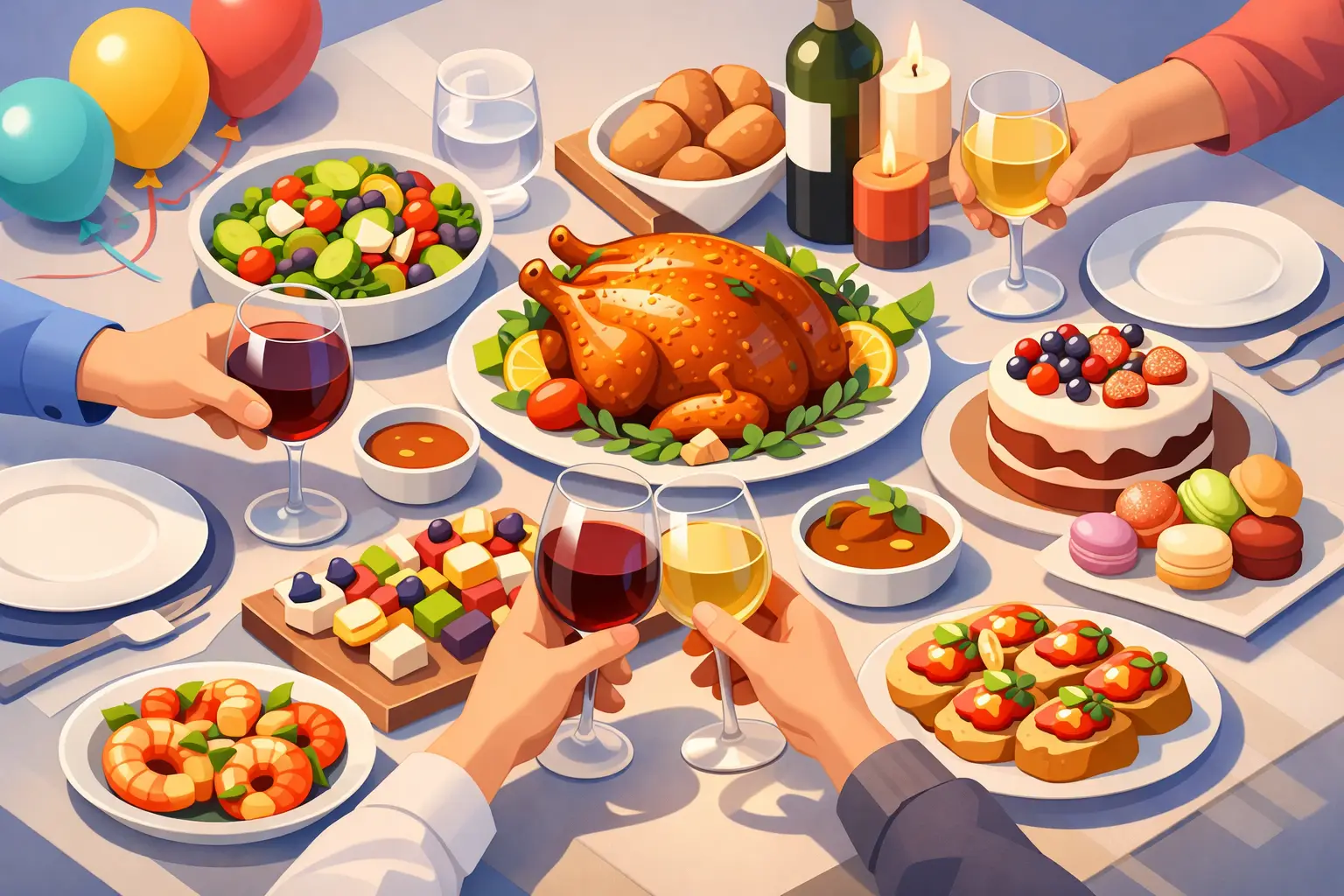 Comida celebratoria especial para reunir sin estrés