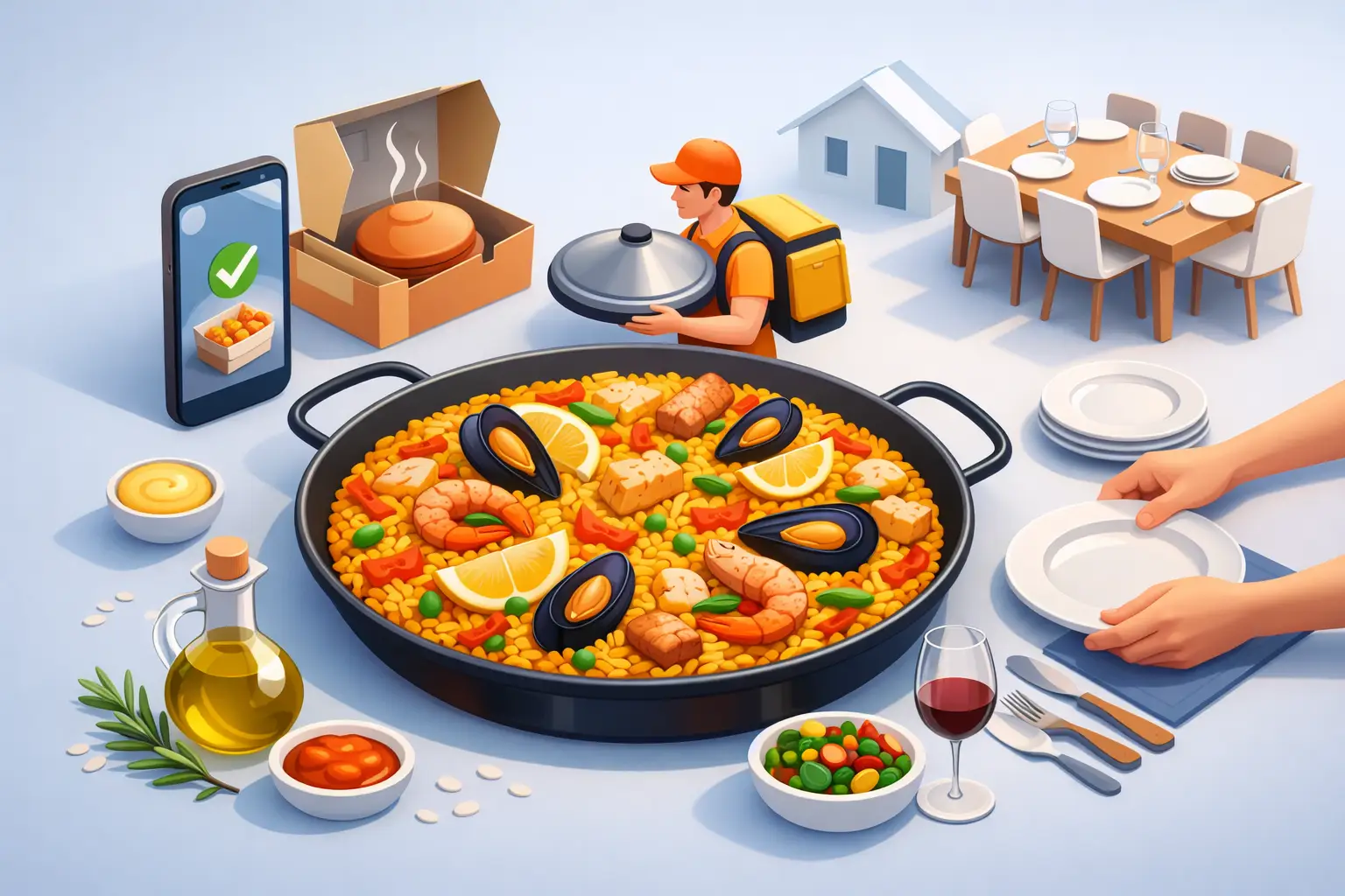 Pedir paella para invitados sin complicarte