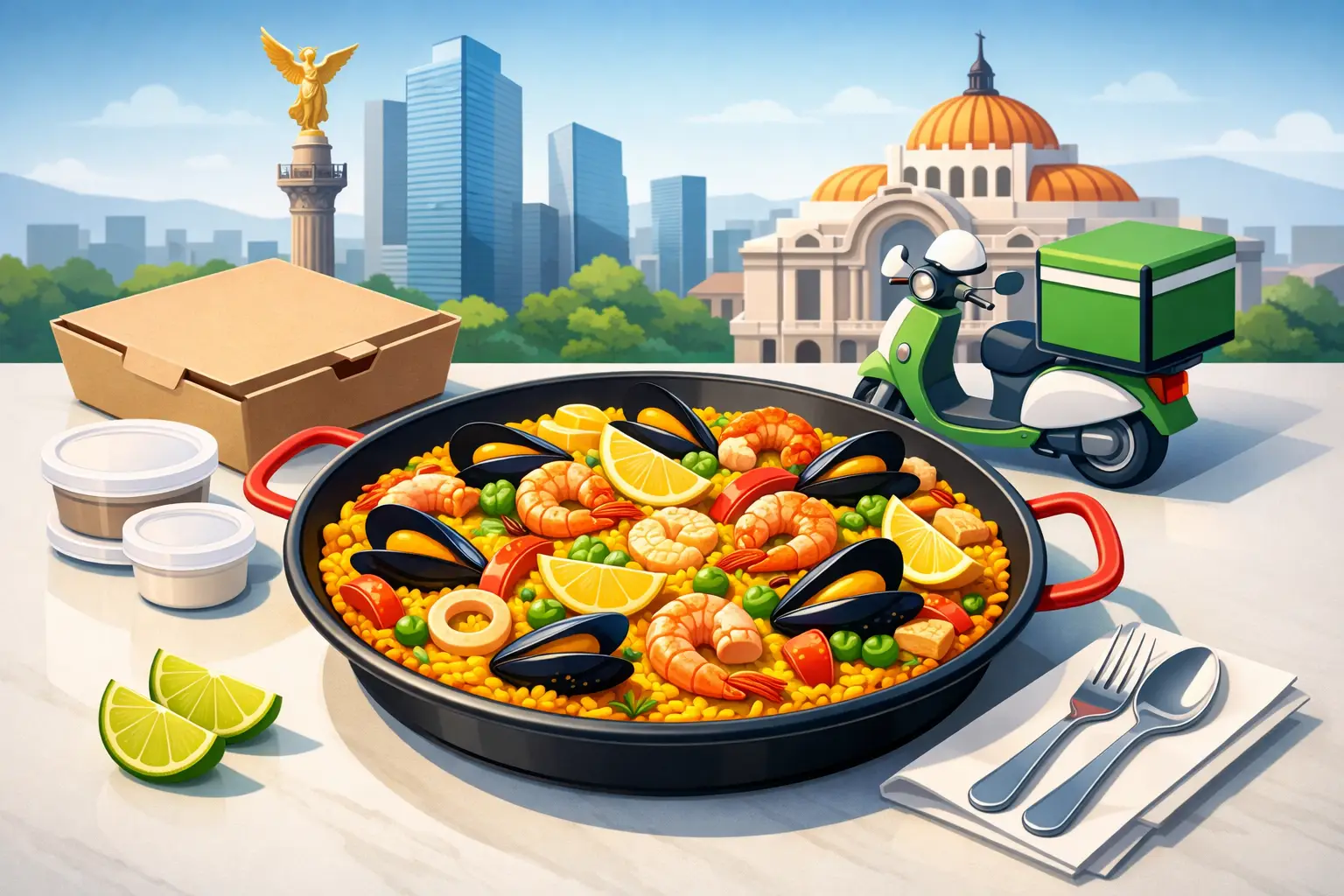 Paella se entrega lista para servir en CDMX