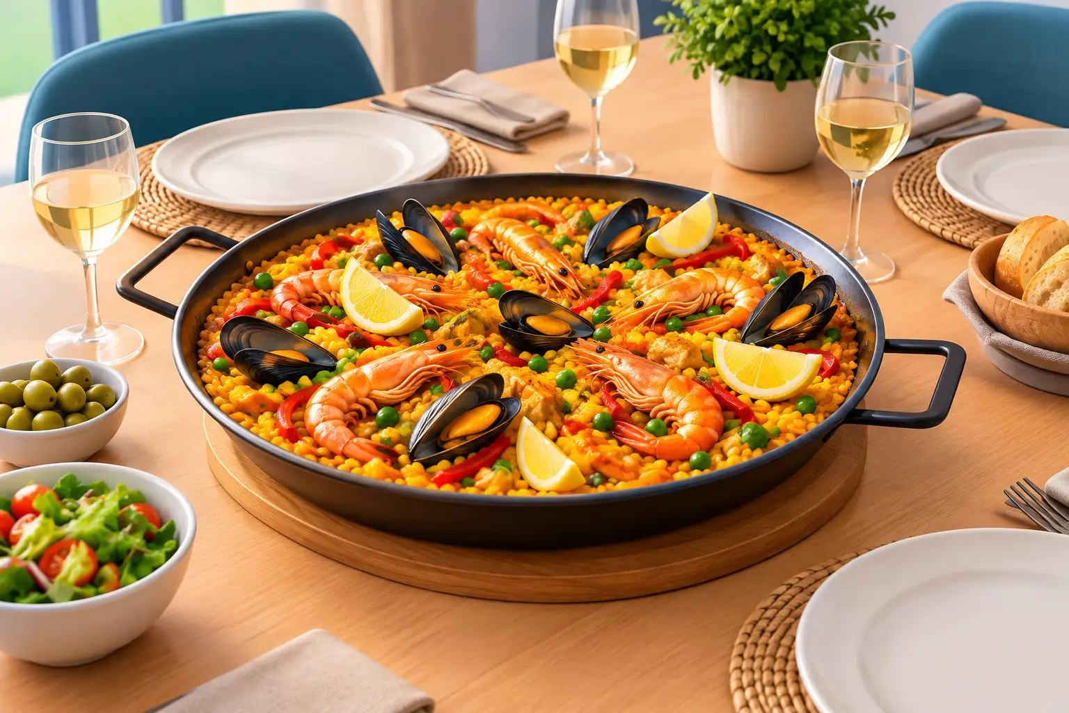 Calidad de paella encargada para reuniones