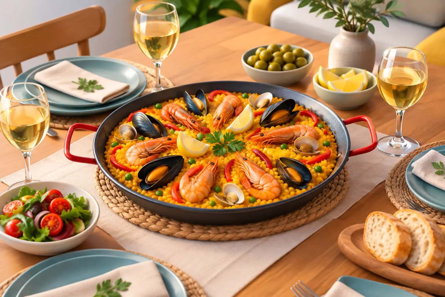 Cómo presentar paella festiva en tu reunión