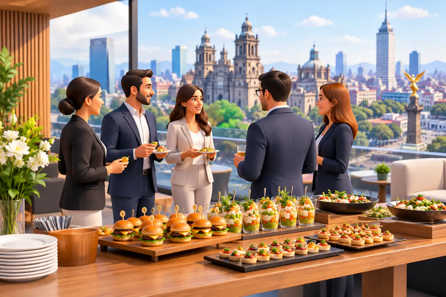 Servicio gastronómico para reuniones en CDMX